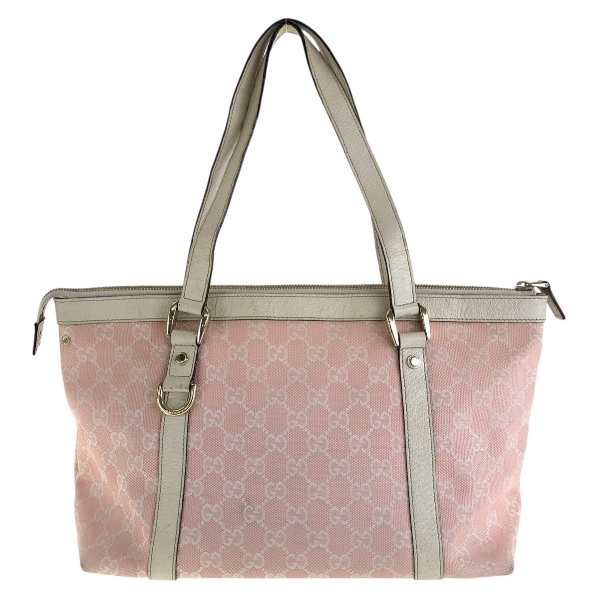 15478
GUCCI グッチ ピンク ホワイト ゴールド金具 GGキャンバス / レザー 141470 トートバッグ ショルダーバッグ  レディース
