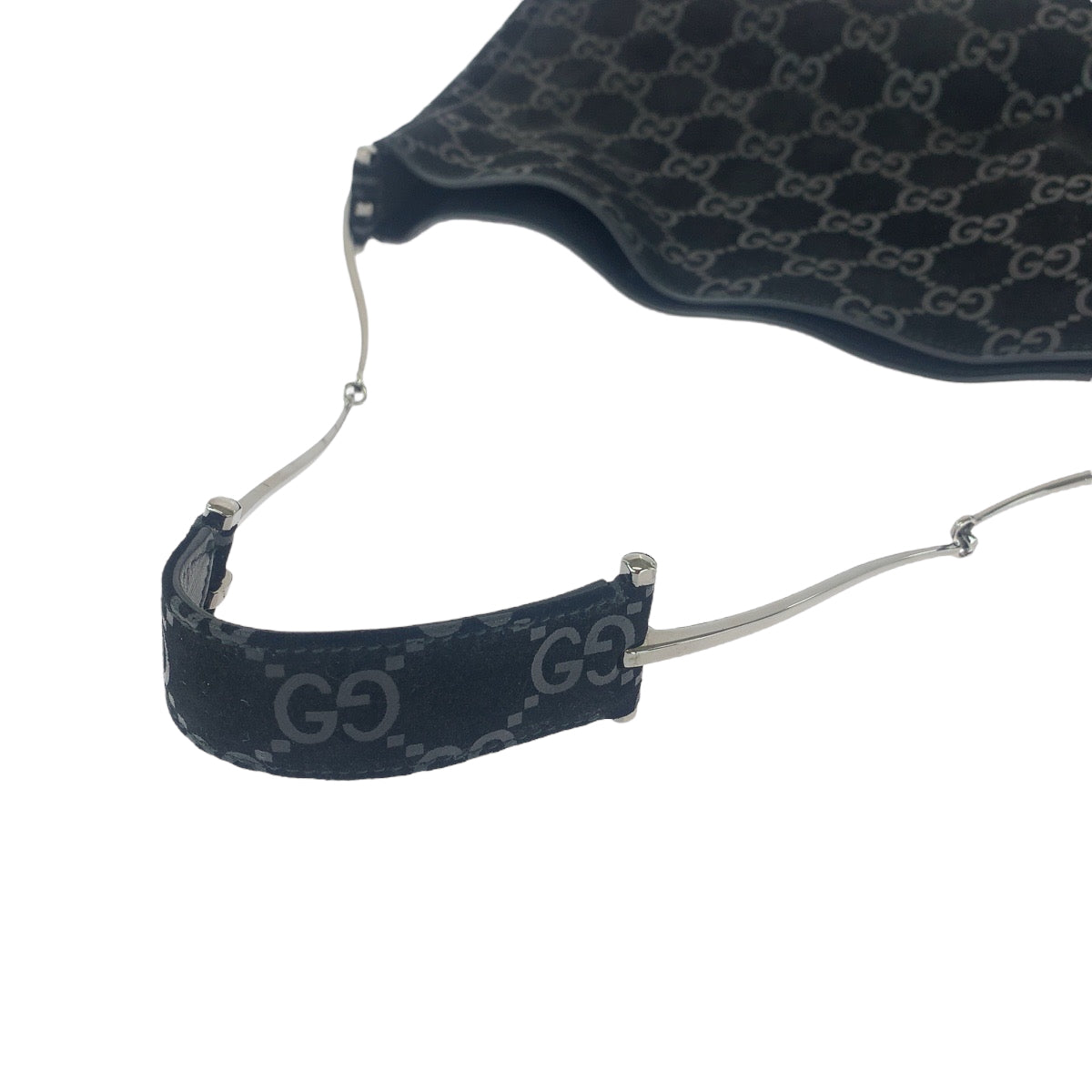 15480
GUCCI グッチ ホースビット ブラック 黒 シルバー金具 スウェード 001 3181 ホーボー ワンショルダーバッグ 肩掛け  レディース