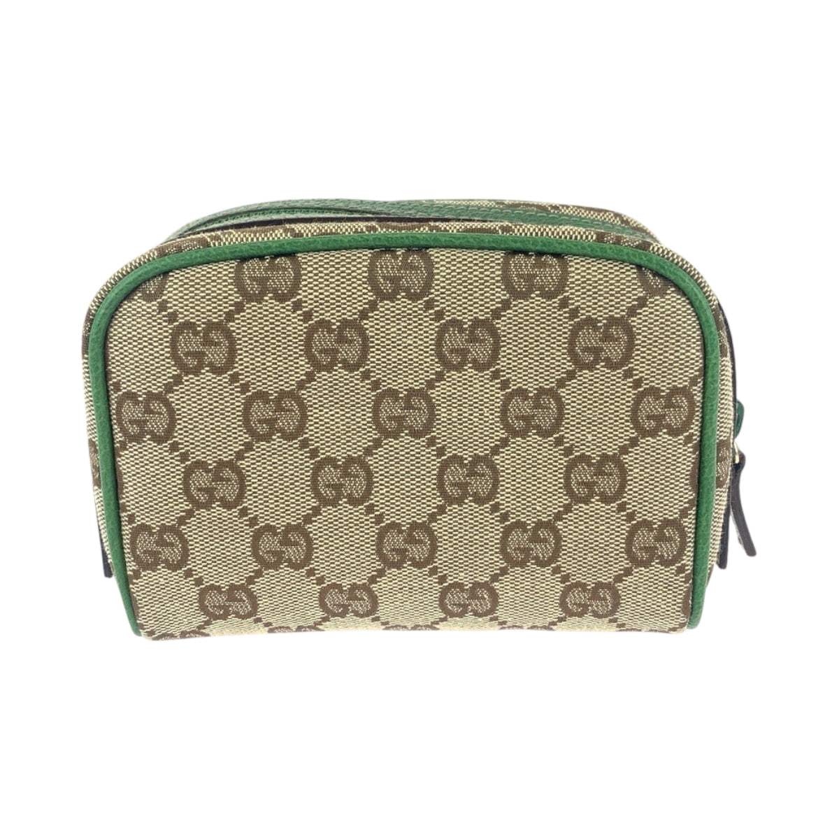 15481
GUCCI グッチ ベージュ グリーン ゴールド金具 GGキャンバス 120978 ポーチ 化粧ポーチ  レディース