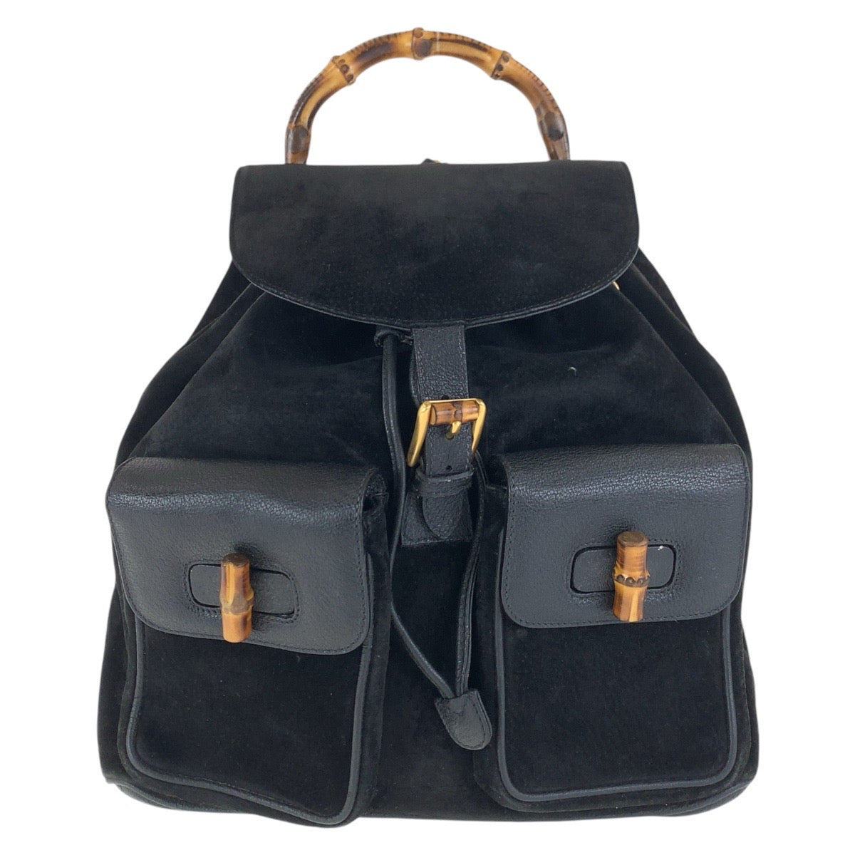 15482
GUCCI グッチ バンブー ブラック 黒 ゴールド金具 スウェード / レザー 003 2058 0016 リュック・デイパック バックパック  レディース ABP29
