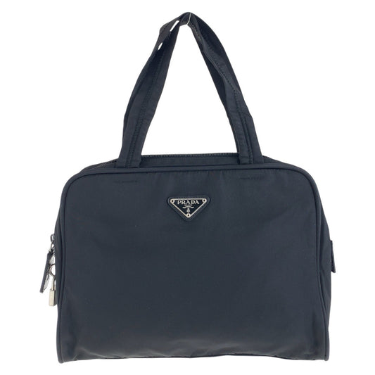 15486
PRADA プラダ テスート 三角ロゴプレート ブラック 黒 シルバー金具 ナイロン トートバッグ ハンドバッグ レディース AB16