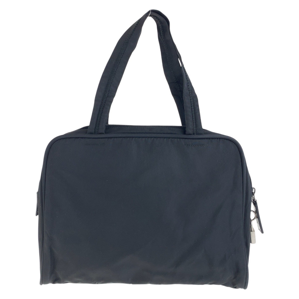 15486
PRADA プラダ テスート 三角ロゴプレート ブラック 黒 シルバー金具 ナイロン トートバッグ ハンドバッグ レディース AB16