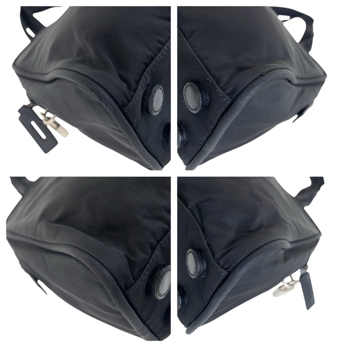 15486
PRADA プラダ テスート 三角ロゴプレート ブラック 黒 シルバー金具 ナイロン トートバッグ ハンドバッグ レディース AB16