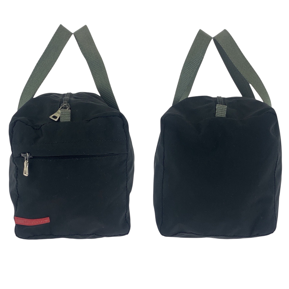 15490
PRADA プラダ テスート プラダスポーツ ブラック グレー シルバー金具 ナイロン ボストンバッグ ハンドバッグ  レディース