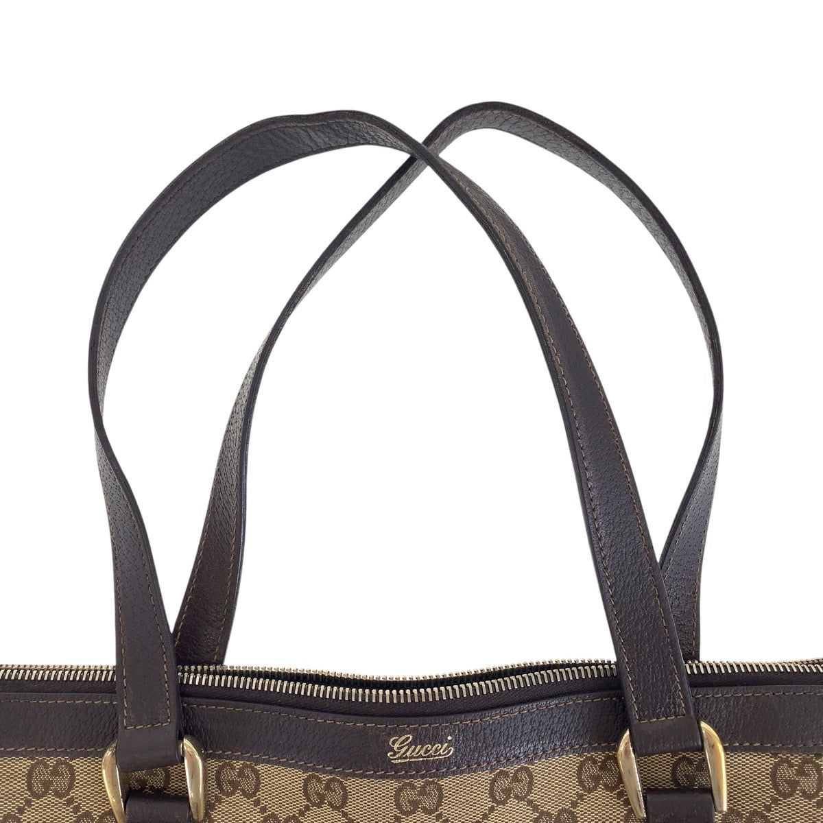 15492
GUCCI グッチ ブラウン ゴールド金具 GGキャンバス / レザー 141470 トートバッグ ショルダーバッグ  レディース