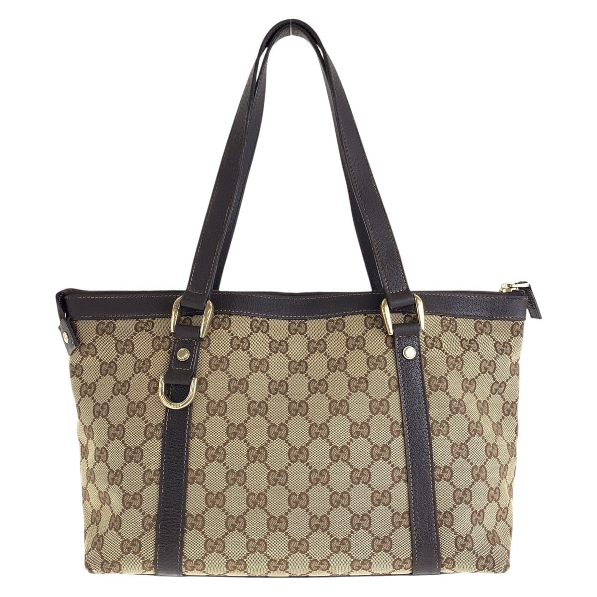 15492
GUCCI グッチ ブラウン ゴールド金具 GGキャンバス / レザー 141470 トートバッグ ショルダーバッグ  レディース