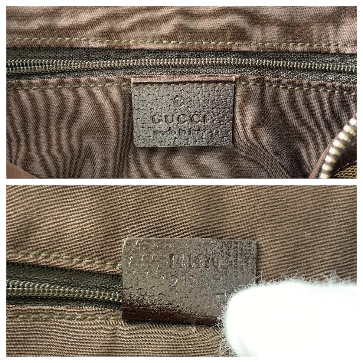 15492
GUCCI グッチ ブラウン ゴールド金具 GGキャンバス / レザー 141470 トートバッグ ショルダーバッグ  レディース