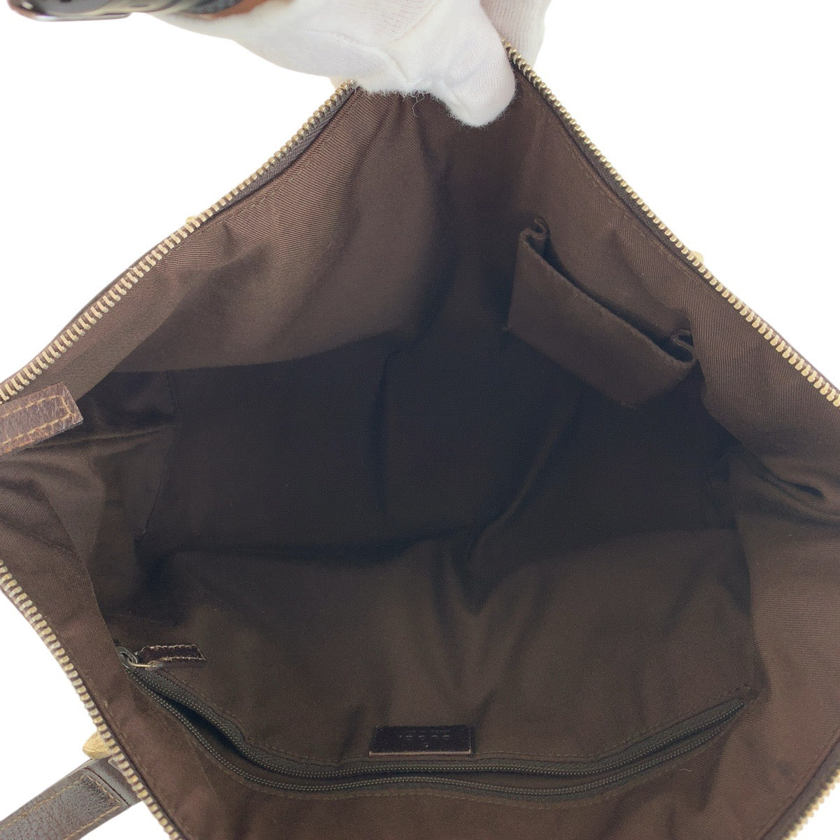 15492
GUCCI グッチ ブラウン ゴールド金具 GGキャンバス / レザー 141470 トートバッグ ショルダーバッグ  レディース