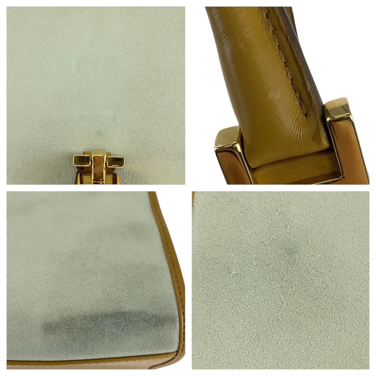 15493
GUCCI グッチ ジャッキー グレー キャメル ゴールド金具 スウェード / レザー 002 1068 ショルダーバッグ レディース AB33