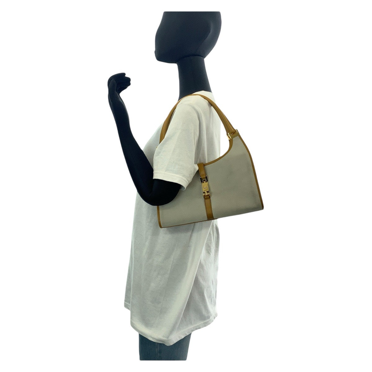 15493
GUCCI グッチ ジャッキー グレー キャメル ゴールド金具 スウェード / レザー 002 1068 ショルダーバッグ レディース AB33