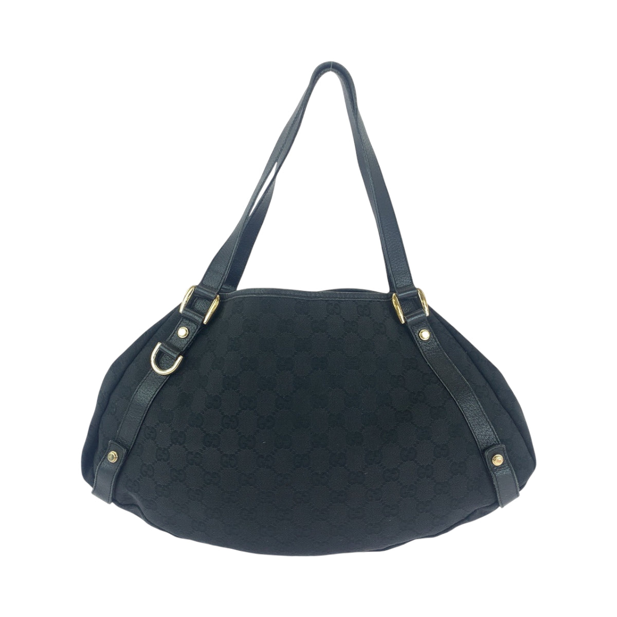15494
GUCCI グッチ ブラック 黒 ゴールド金具 GGキャンバス 130736 トートバッグ ショルダーバッグ  レディース