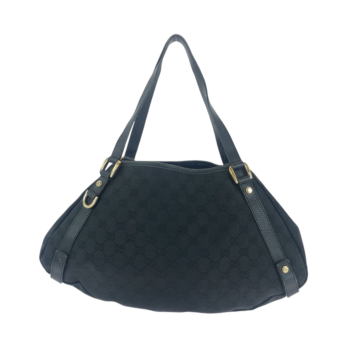 15494
GUCCI グッチ ブラック 黒 ゴールド金具 GGキャンバス 130736 トートバッグ ショルダーバッグ  レディース