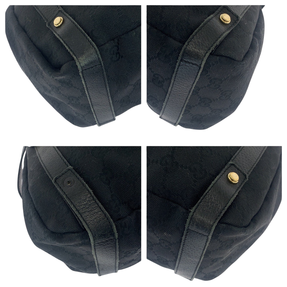 15494
GUCCI グッチ ブラック 黒 ゴールド金具 GGキャンバス 130736 トートバッグ ショルダーバッグ  レディース