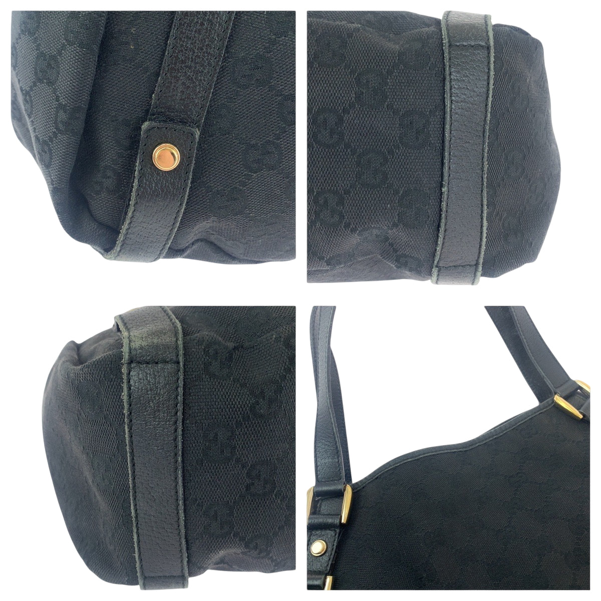 15494
GUCCI グッチ ブラック 黒 ゴールド金具 GGキャンバス 130736 トートバッグ ショルダーバッグ  レディース