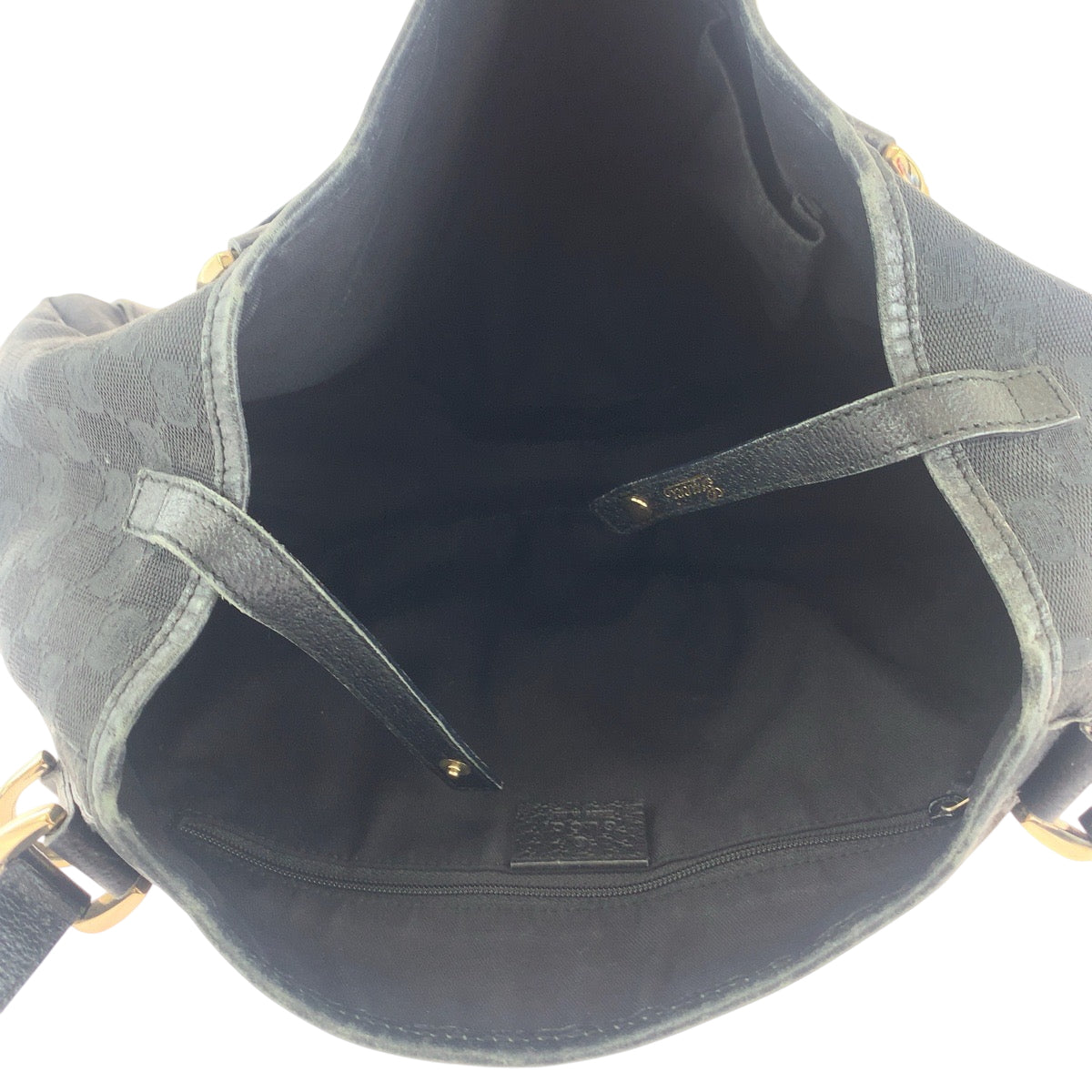 15494
GUCCI グッチ ブラック 黒 ゴールド金具 GGキャンバス 130736 トートバッグ ショルダーバッグ  レディース