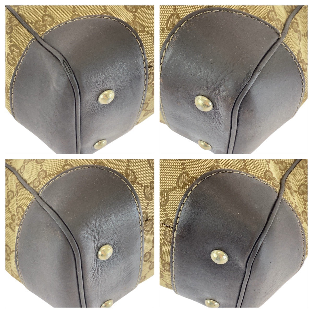 15495
GUCCI グッチ シェリーライン ベージュ ブラウン 茶 ゴールド金具 GGキャンバス / レザー 257061 トートバッグ ショルダーバッグ  レディース