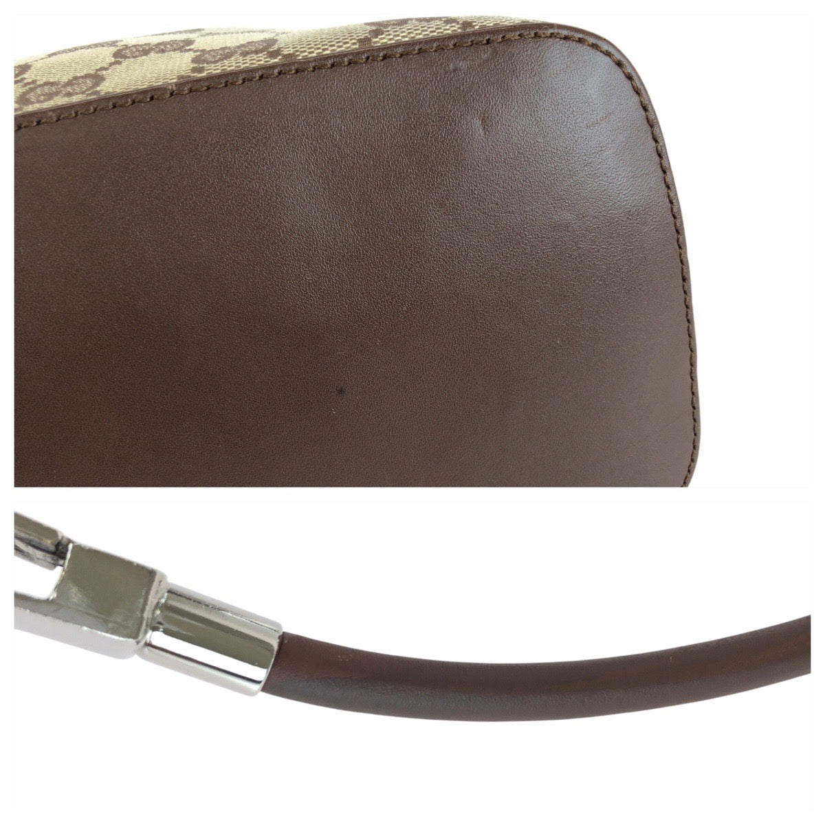 15496
GUCCI グッチ ベージュ GGキャンバス / レザー 001 3314 ショルダーバッグ  レディース