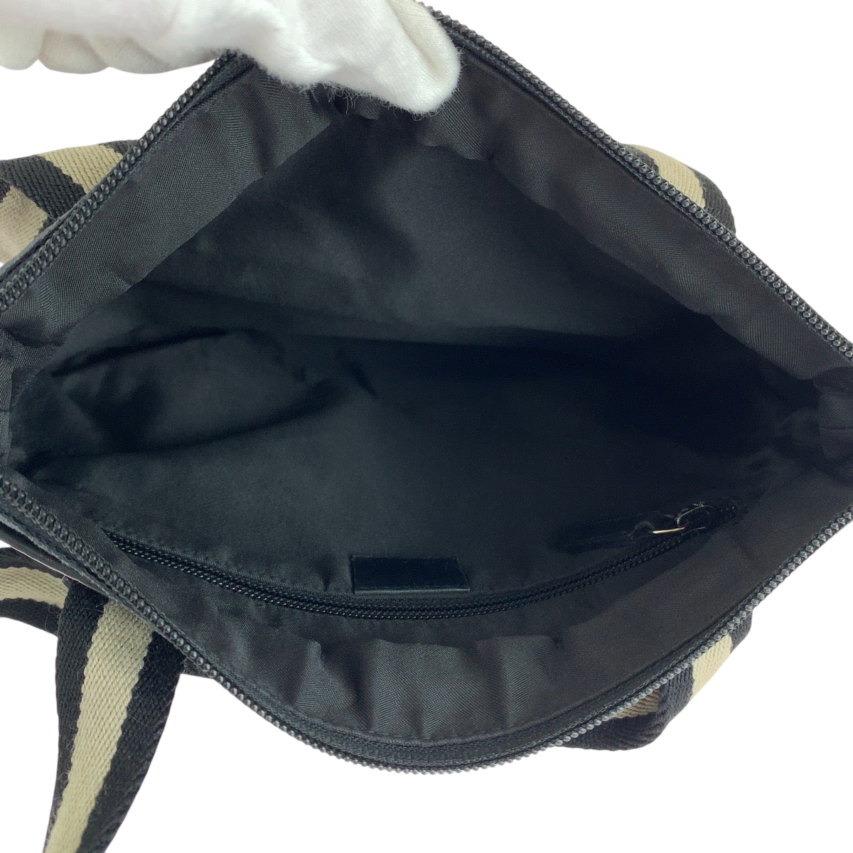 15497
GUCCI グッチ ブラック ベージュ シルバー金具 GGキャンバス 019 0402 トートバッグ ショルダーバッグ  レディース