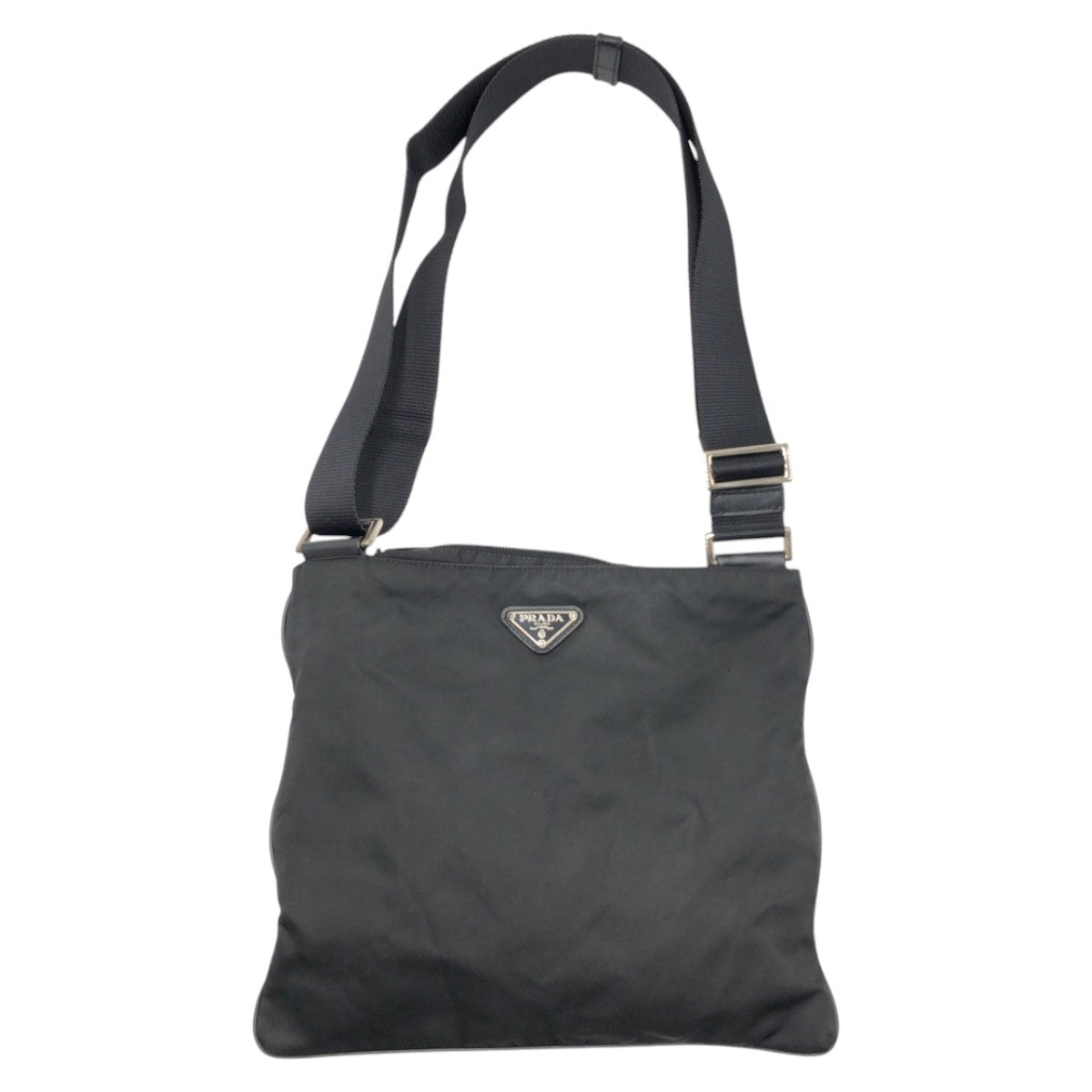 15499
PRADA Tessuto Triangle Logo Black Nylon Shoulder Bag Unisex Men's ABP40