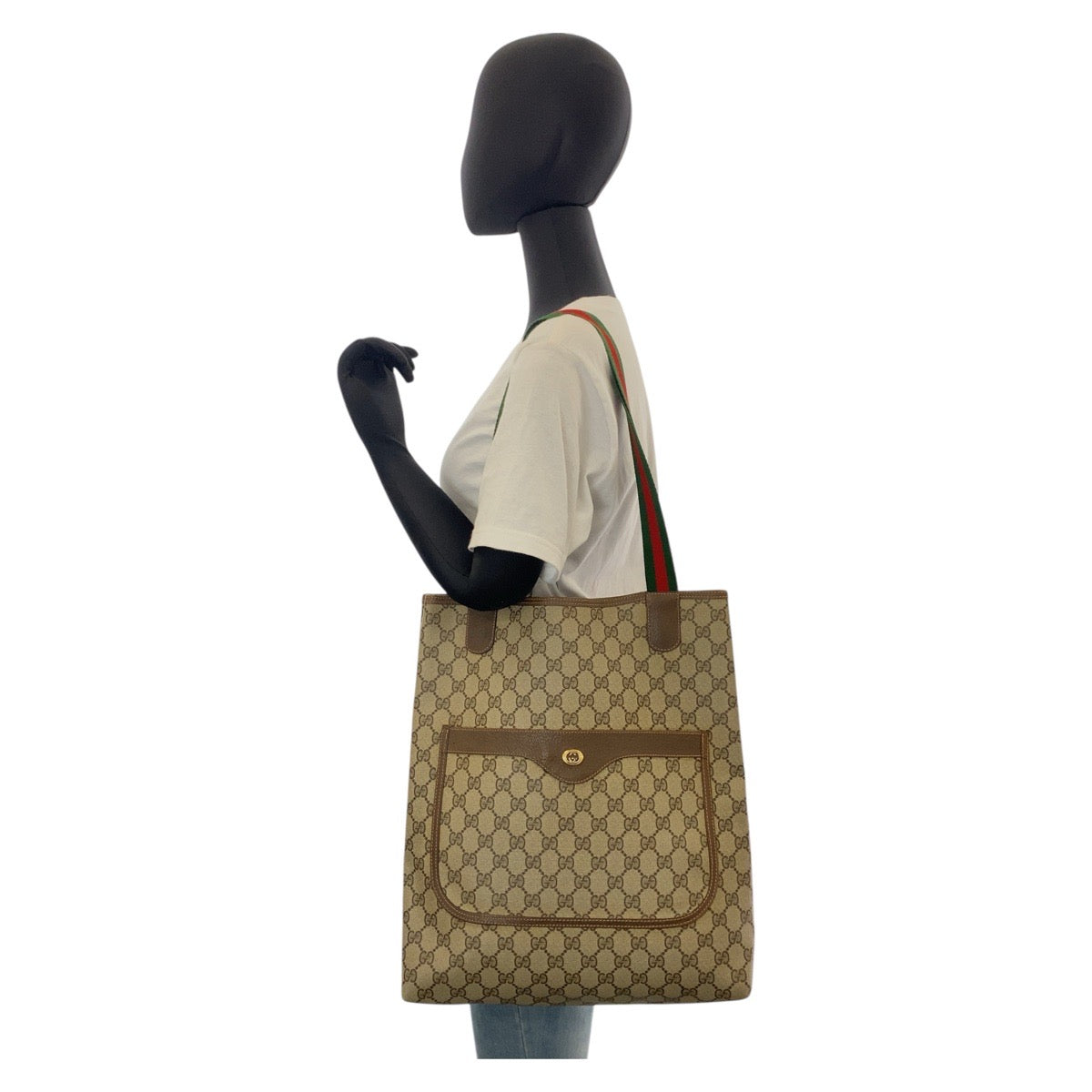 15500
GUCCI グッチ シェリーライン オールドグッチ ブラウン ベージュ ゴールド金具 GGスプリームキャンバス 89 02 003 トートバッグ ショルダーバッグ  レディース