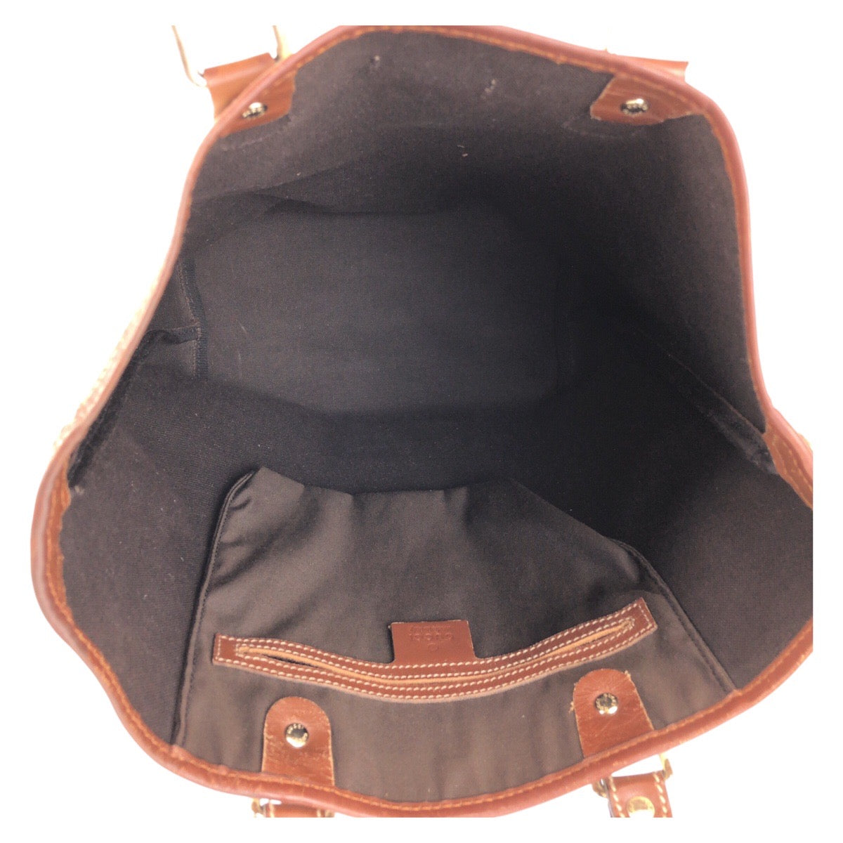 15501
GUCCI グッチ ベージュ アイボリー ブラウン ゴールド金具 GGスプリームキャンバス / レザー 189896 トートバッグ ショルダーバッグ  レディース