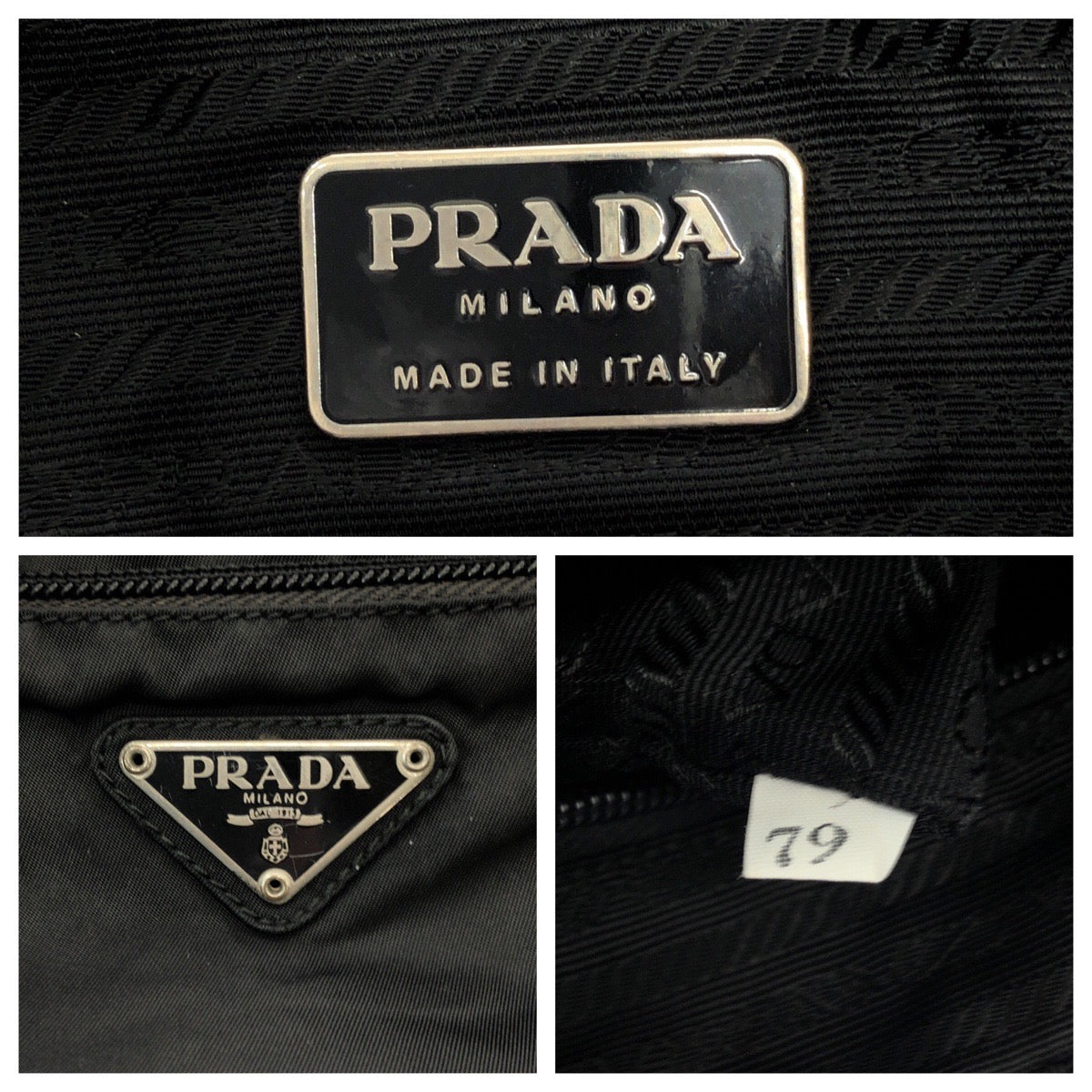 15502
PRADA プラダ テスート 三角ロゴプレート ブラック 黒 シルバー金具 ナイロン B9061 ショルダーバッグ ポシェット  メンズ