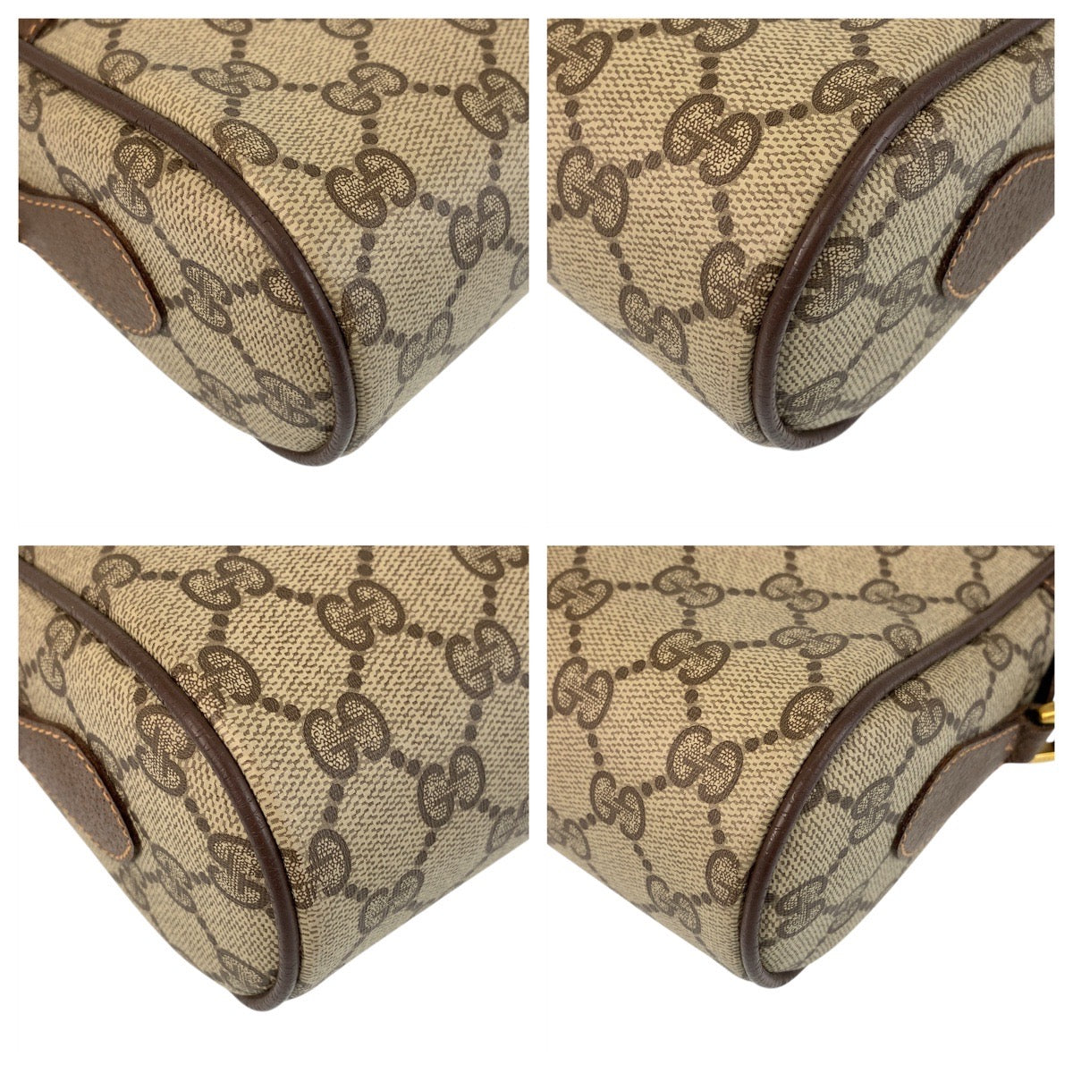 15505
GUCCI グッチ シェリーライン オールドグッチ ブラウン ベージュ ゴールド金具 PVC / レザー 119 02 087 ショルダーバッグ ポシェット  レディース