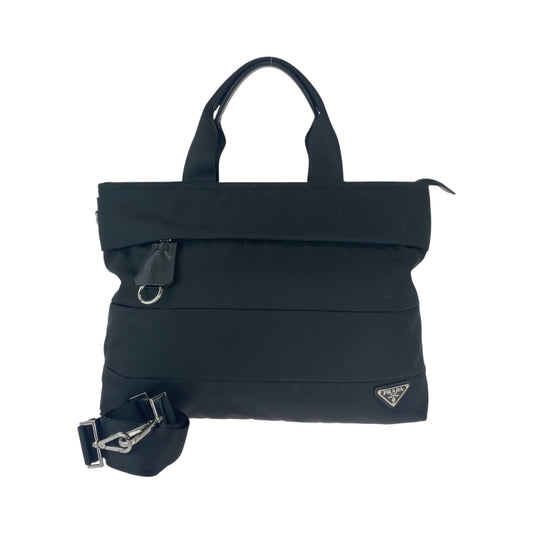 15506
PRADA プラダ テスート 三角ロゴプレート ブラック 黒 シルバー金具 ナイロン BR4561 ショルダーバッグ トートバッグ 2way  レディース