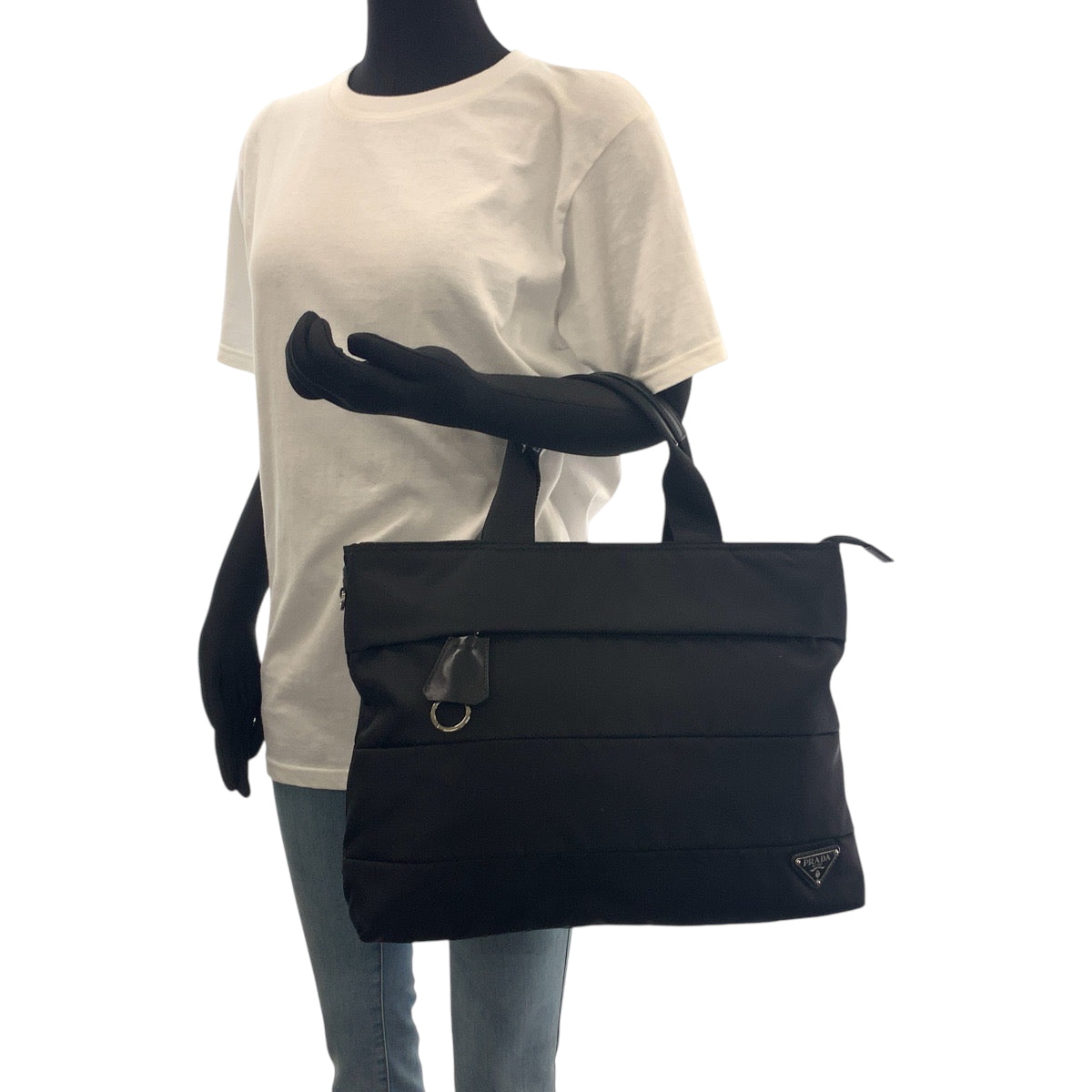 15506
PRADA プラダ テスート 三角ロゴプレート ブラック 黒 シルバー金具 ナイロン BR4561 ショルダーバッグ トートバッグ 2way  レディース