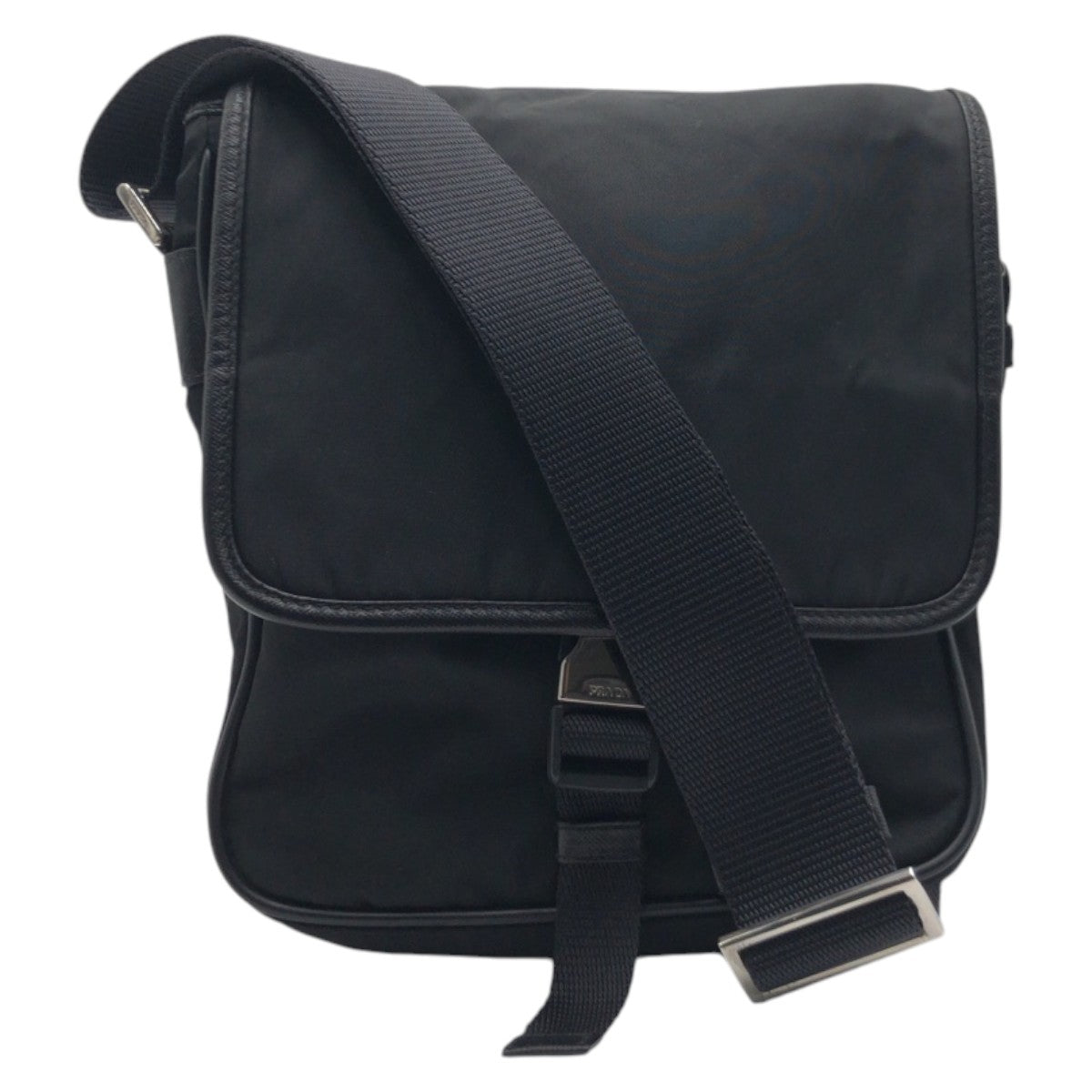 15508
PRADA プラダ テスート 三角ロゴ ブラック 黒 シルバー金具 ナイロン ショルダーバッグ ポシェット 男女兼用 レディース ABP