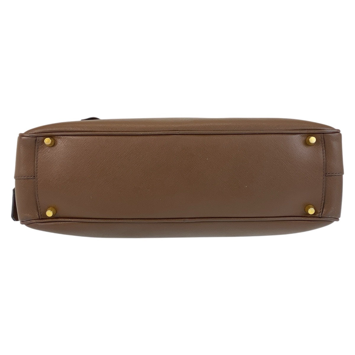 15510
PRADA プラダ 三角ロゴプレート ブラウン ゴールド金具 レザー ハンドバッグ ショルダーバッグ  レディース