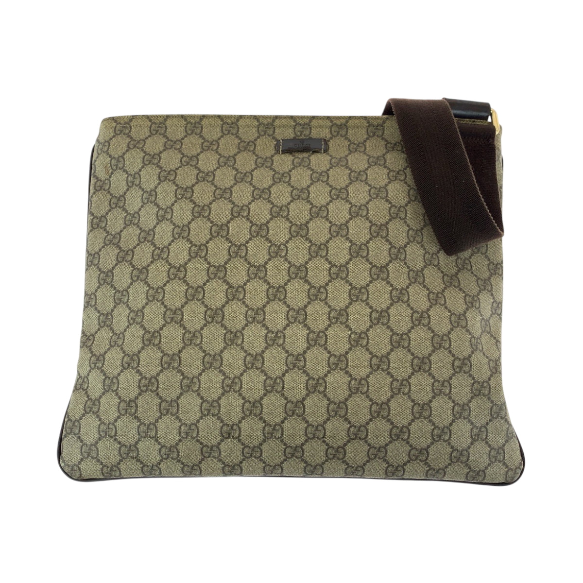 15511
GUCCI グッチ ベージュ ブラウン ゴールド金具 GGスプリームキャンバス 201446 ショルダーバッグ ポシェット  メンズ