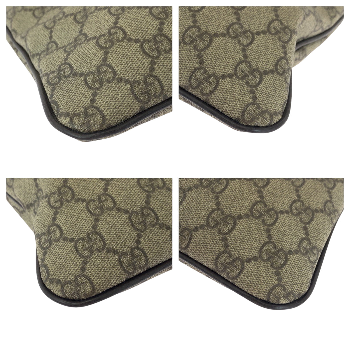 15511
GUCCI グッチ ベージュ ブラウン ゴールド金具 GGスプリームキャンバス 201446 ショルダーバッグ ポシェット  メンズ