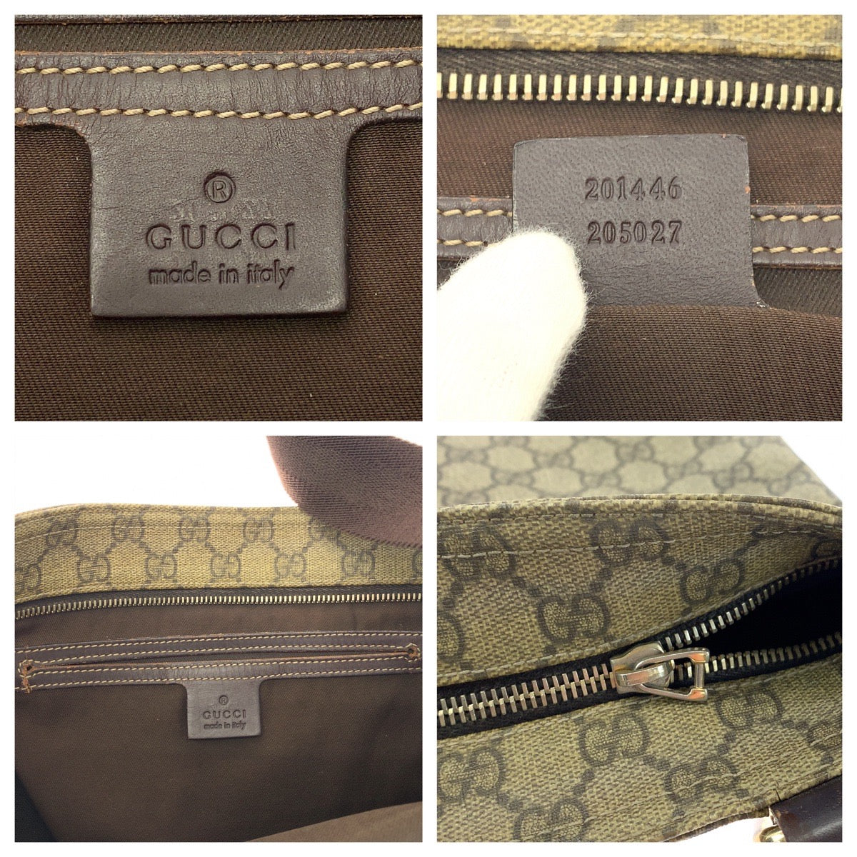15511
GUCCI グッチ ベージュ ブラウン ゴールド金具 GGスプリームキャンバス 201446 ショルダーバッグ ポシェット  メンズ