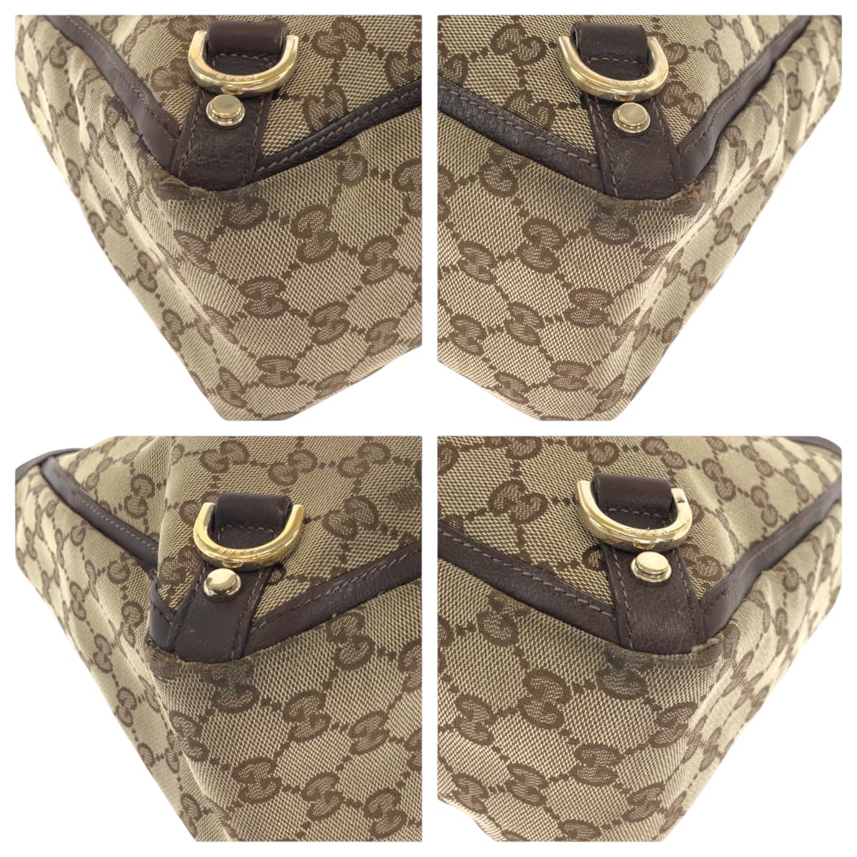 15512
GUCCI グッチ アビー ブラウン ゴールド金具 GGキャンバス 141472 トートバッグ ショルダーバッグ  レディース
