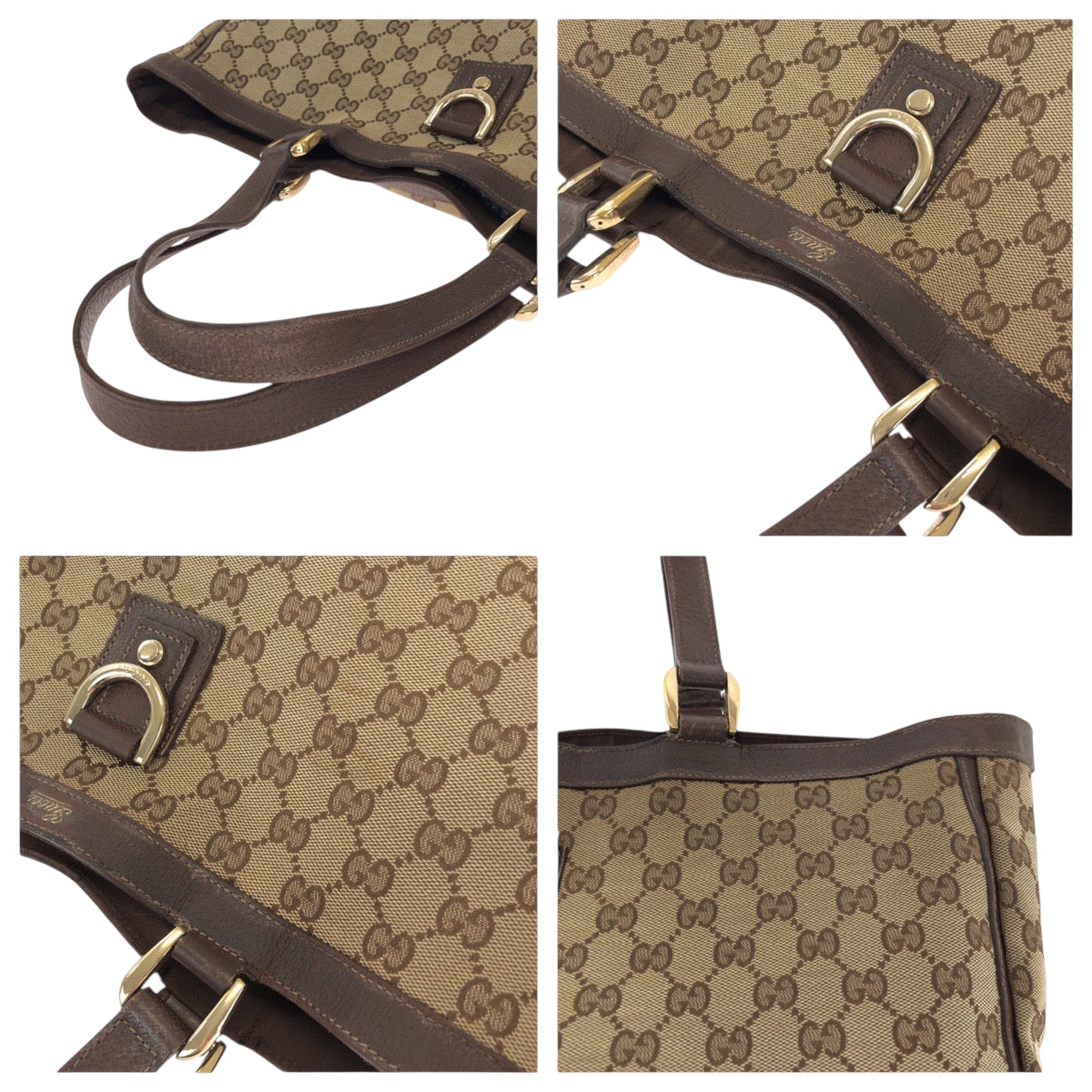 15512
GUCCI グッチ アビー ブラウン ゴールド金具 GGキャンバス 141472 トートバッグ ショルダーバッグ  レディース