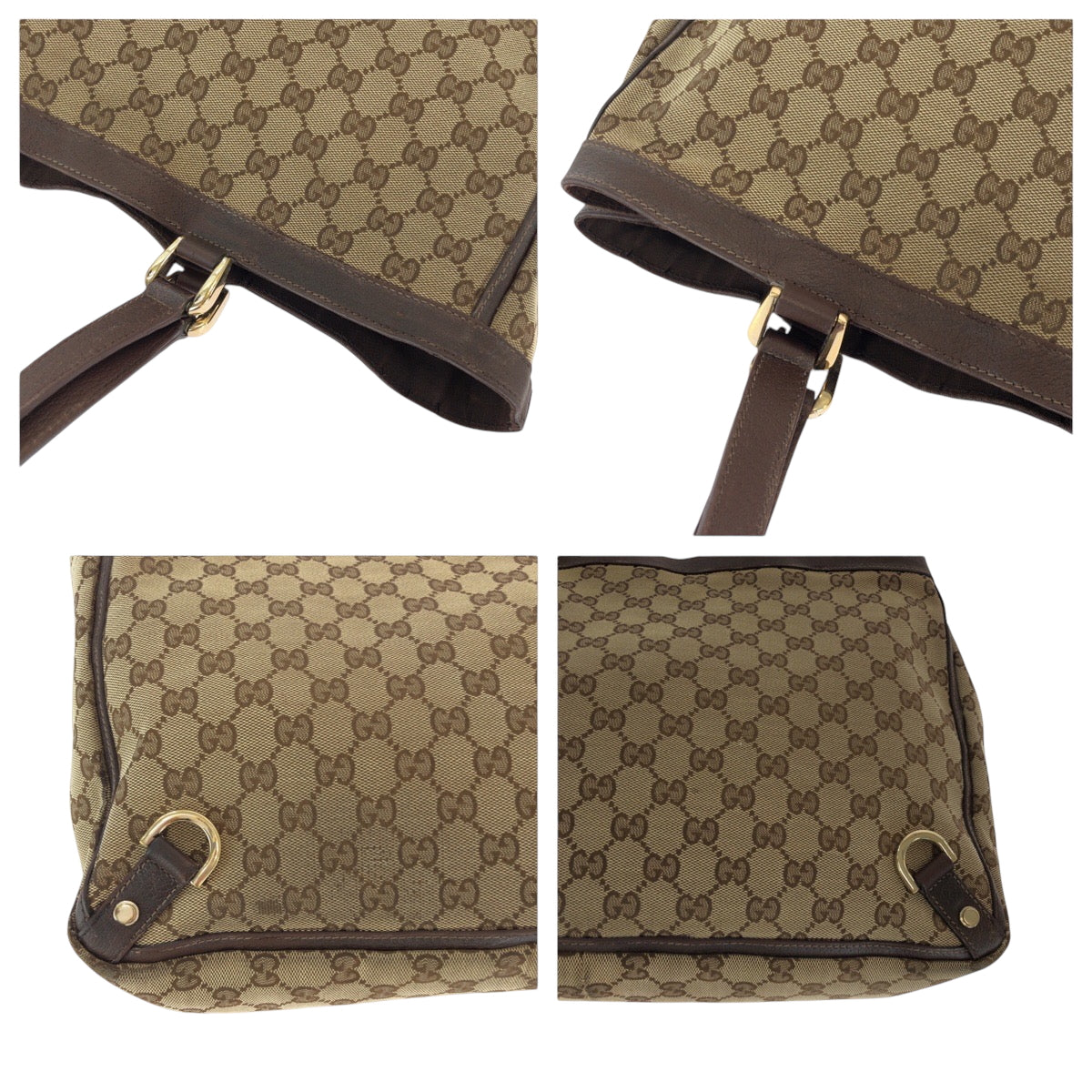 15512
GUCCI グッチ アビー ブラウン ゴールド金具 GGキャンバス 141472 トートバッグ ショルダーバッグ  レディース