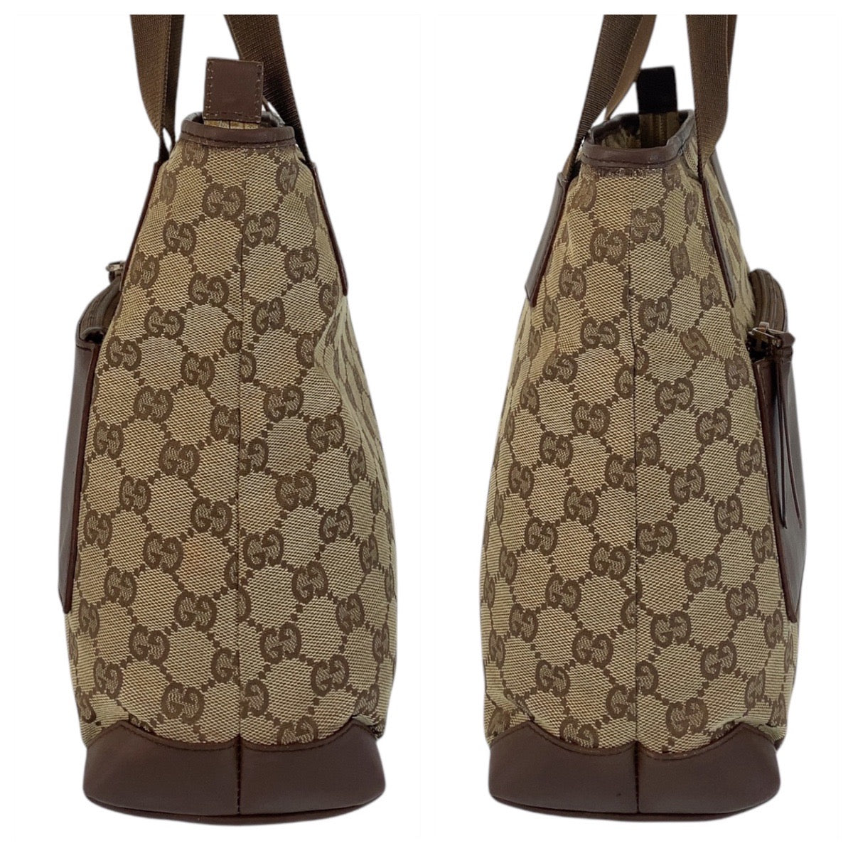 15513
GUCCI グッチ ブラウン ベージュ GGキャンバス / レザー 019 0402 トートバッグ ショルダーバッグ  レディース