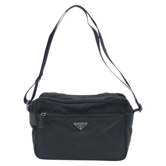 15515
PRADA プラダ テスート 三角ロゴ ブラック 黒 ナイロン ショルダーバッグ 男女兼用  メンズ AB39