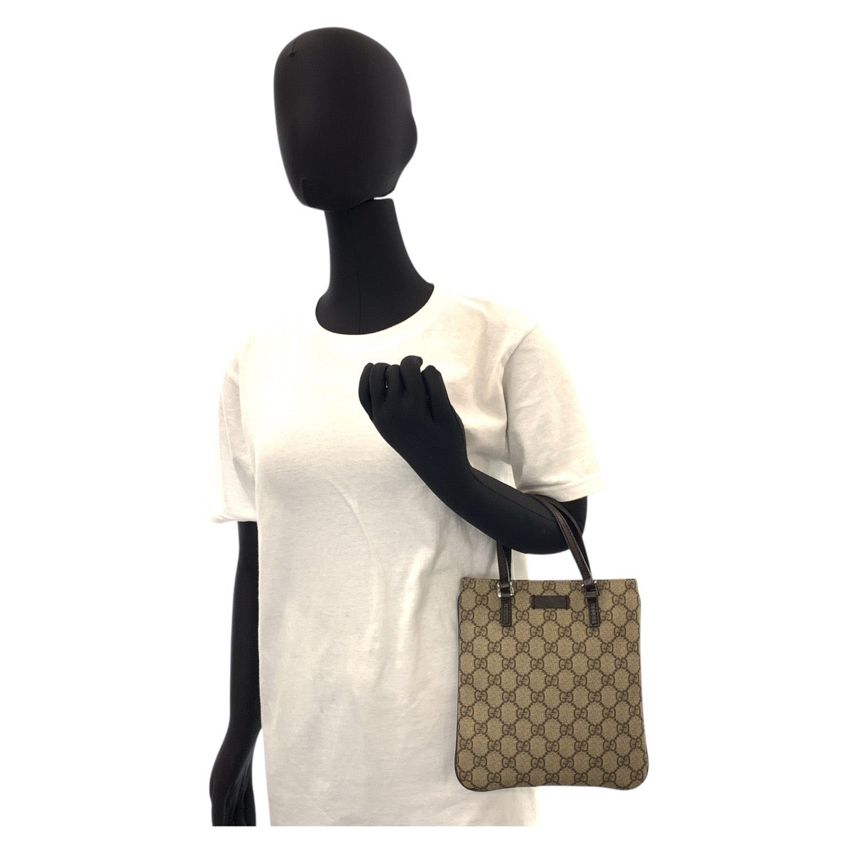 15516
GUCCI グッチ ベージュ ブラウン GGスプリームキャンバス / レザー 114600 トートバッグ ハンドバッグ  レディース