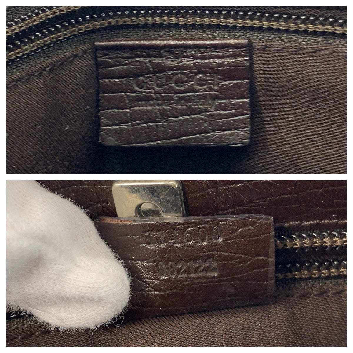15516
GUCCI グッチ ベージュ ブラウン GGスプリームキャンバス / レザー 114600 トートバッグ ハンドバッグ  レディース