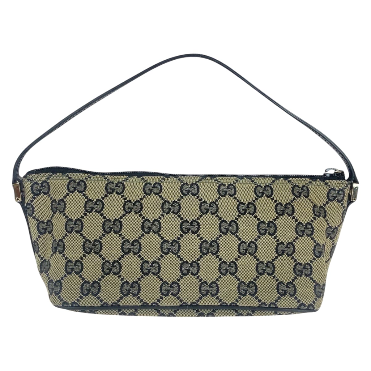 15518
GUCCI グッチ ブラック ベージュ ゴールド金具 GGキャンバス / レザー 122759 ハンドバッグ アクセサリーポーチ  レディース