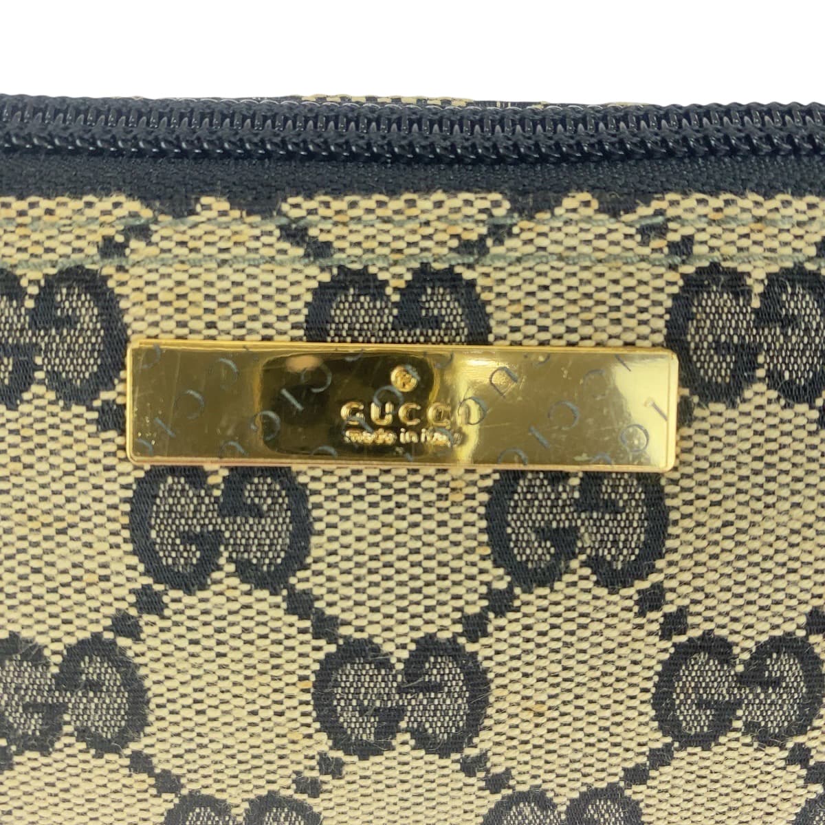 15518
GUCCI グッチ ブラック ベージュ ゴールド金具 GGキャンバス / レザー 122759 ハンドバッグ アクセサリーポーチ  レディース