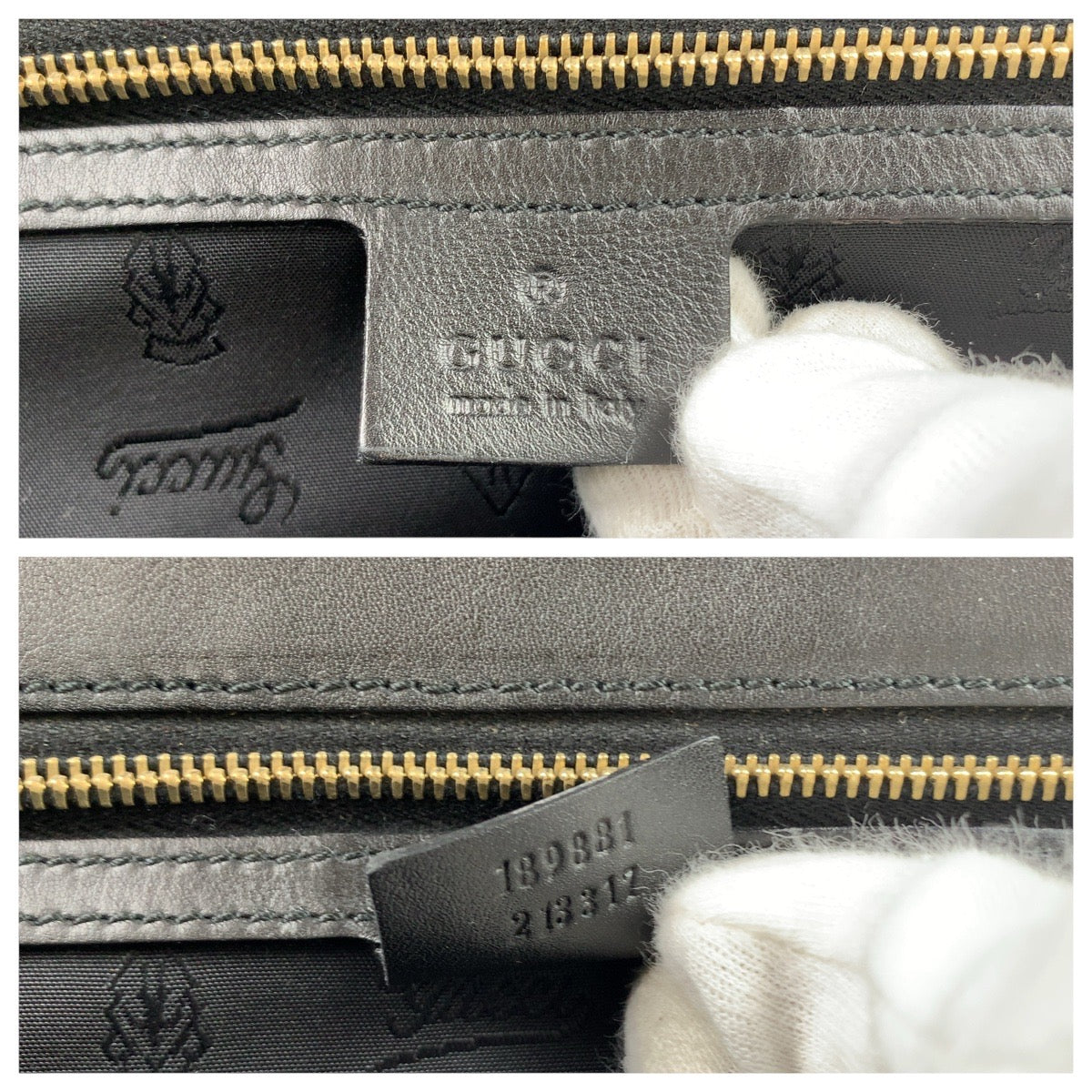 15519
GUCCI グッチ クイーン ブラック 黒 ゴールド金具 レザー 189881 トートバッグ ハンドバッグ  レディース A55