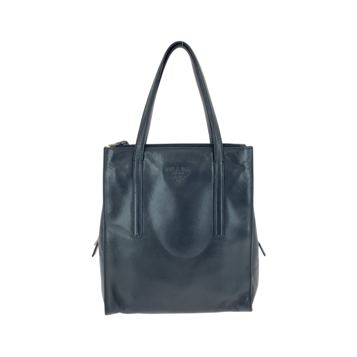 15520
PRADA プラダ ブラック 黒 シルバー金具 レザー トートバッグ ショルダーバッグ  レディース