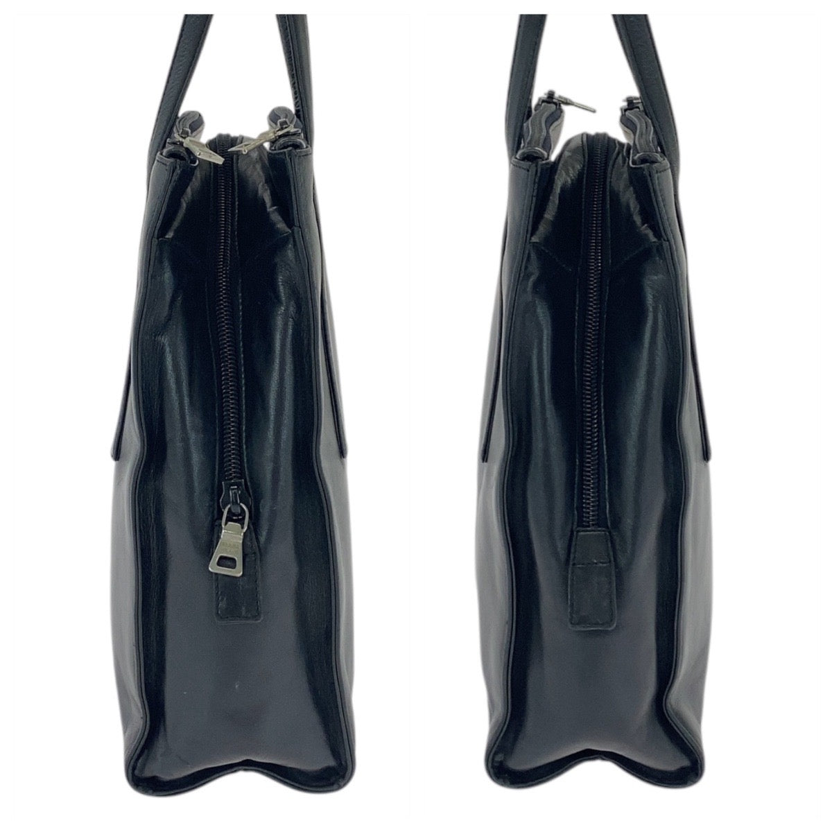 15520
PRADA プラダ ブラック 黒 シルバー金具 レザー トートバッグ ショルダーバッグ  レディース