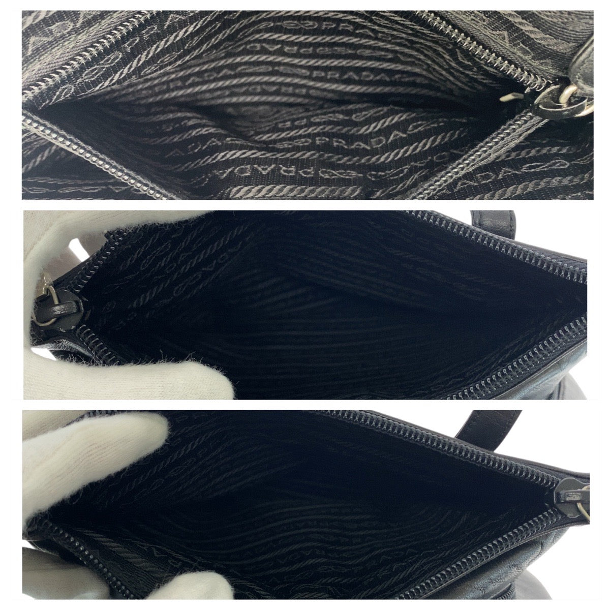 15520
PRADA プラダ ブラック 黒 シルバー金具 レザー トートバッグ ショルダーバッグ  レディース