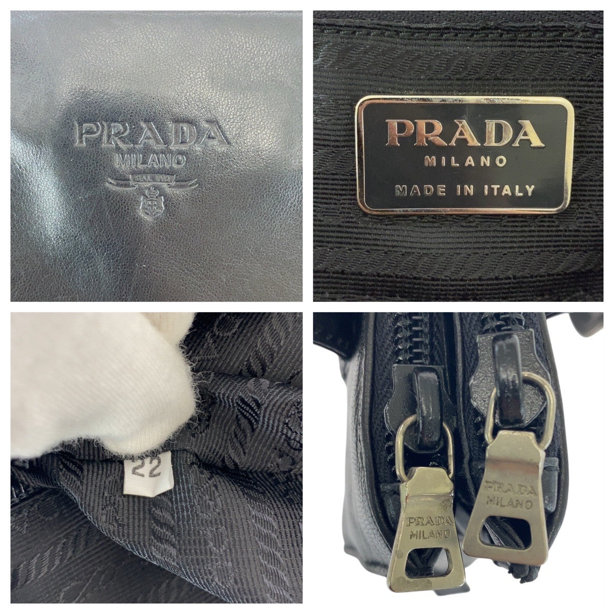 15520
PRADA プラダ ブラック 黒 シルバー金具 レザー トートバッグ ショルダーバッグ  レディース