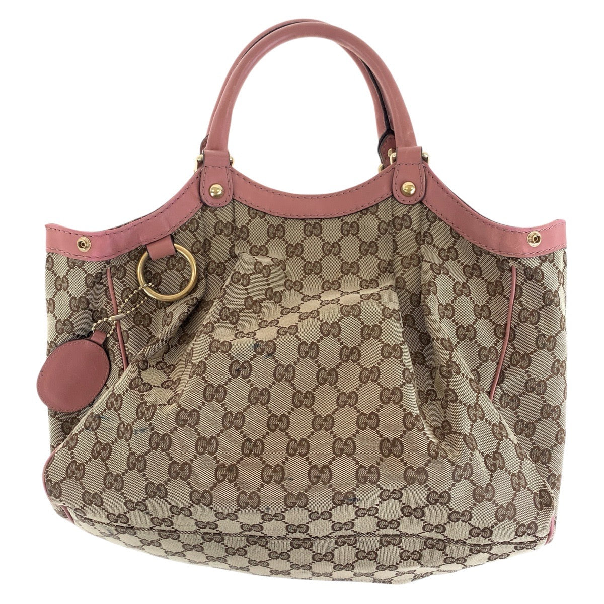 15523
GUCCI グッチ スーキー ブラウン ピンク ゴールド金具 GGキャンバス / レザー 211944 トートバッグ ショルダーバッグ  レディース