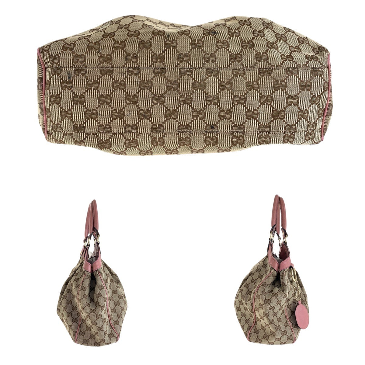 15523
GUCCI グッチ スーキー ブラウン ピンク ゴールド金具 GGキャンバス / レザー 211944 トートバッグ ショルダーバッグ  レディース